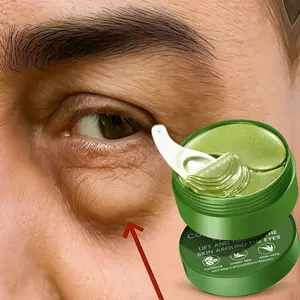 Rozino Caffeine Tea Eye Mask Patches 60 Sheets (30 Pairs), Green Tea, Hydrating & Brightening, Reduces Puffiness & Fine Lines, Daily Skincare