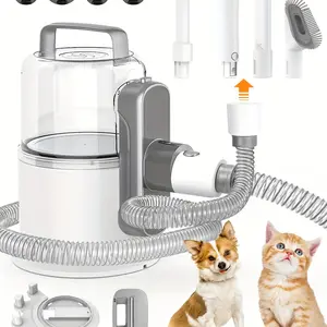 20-Minute Cordless 5-in-1 Pet Grooming Vacuum - Powerful 10 Suction Dog Grooming Kit with 3 Suction Modes, Large Capacity Dust Cup, and Advanced Cloth Filter - Ideal for Shedding Grooming and Pet Hair Removal at Home