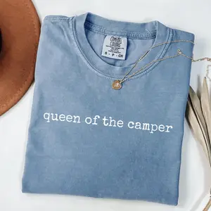 Comfort Colors Queen of the Camper T-Shirt, Camping Shirt, RV Tee, Camper Life Shirt, Outdoor TShirt, Adventure T-Shirt, Trendy Womens Shirt