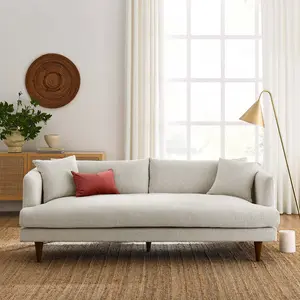Modway Zoya Down Filled Overstuffed Sofa in Ivory Fabric