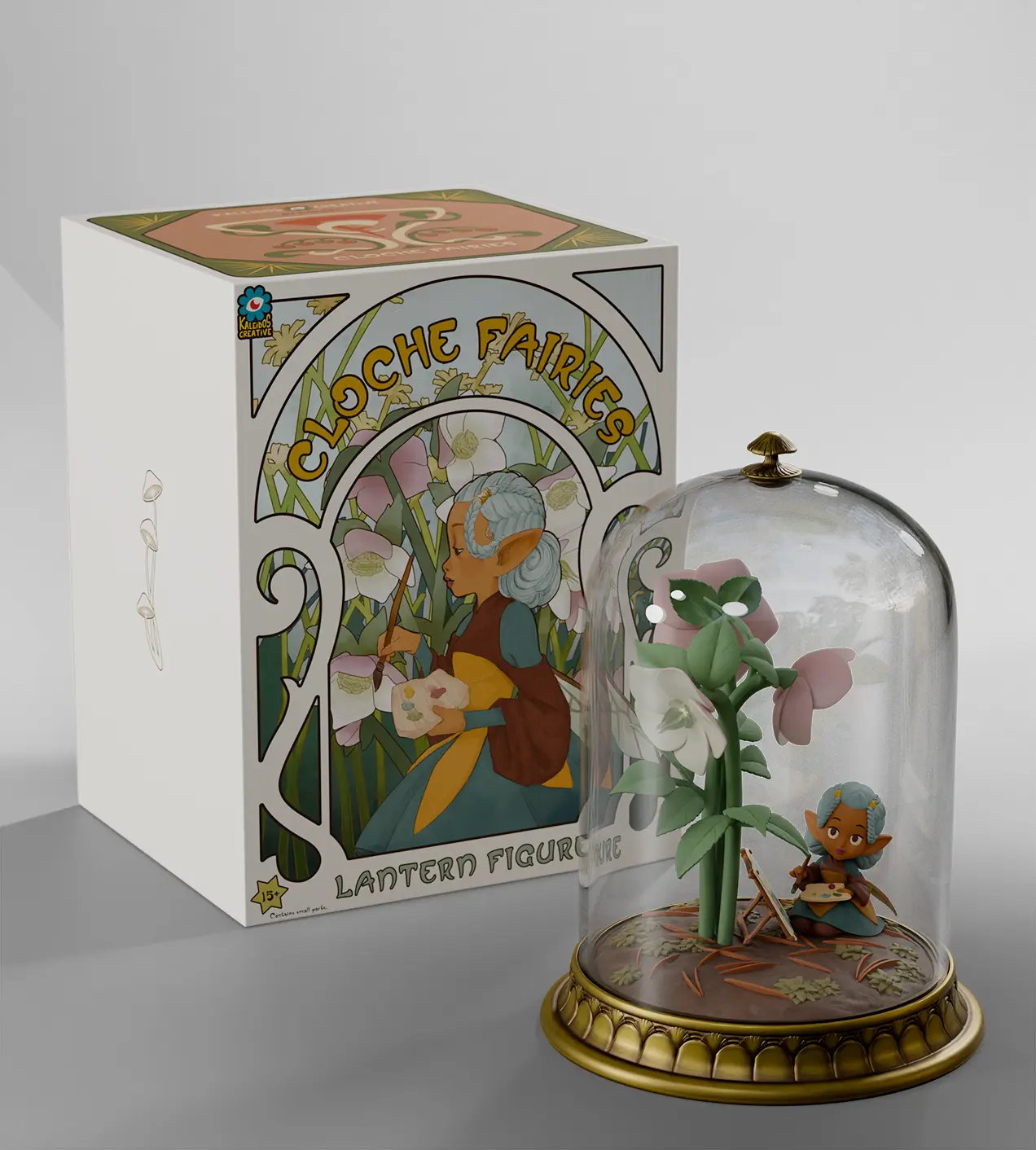 Kaleidos Creative - Hellie - Cloche Fairy Lantern - LED Light up - Art Vinyl - Adult Fairy