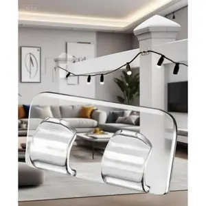 26Pcs Waterproof Outdoor Light Hooks - Heavy Duty Sticky Clips for Hanging String Lights - Clear Cord Holders with Adhesive Strips - Reusable Christmas Lighting Accessories - No Drilling Needed