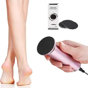 Electric Callus Remover for Feet, Professional Electric Foot Sander Grinder Scrubber Foot File Pedicure Heel Tool for Cracked Dry Dead Skin, Adjustable Speed, 60 Sandpaper Discs, Pink