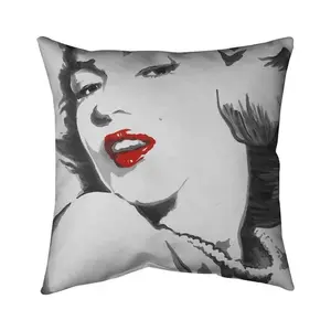 Begin Home Decor  20 x 20 in. Marilyn Monroe Outline Style-Double Sided Print Outdoor Pillow Cover