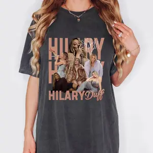 Hilary Duff Shirt Lucky Me Tour Merchandise Vintage Concert Tee Design Rose Gold Lettering Graphic Celebrity Fan Gift Music Lover Retro