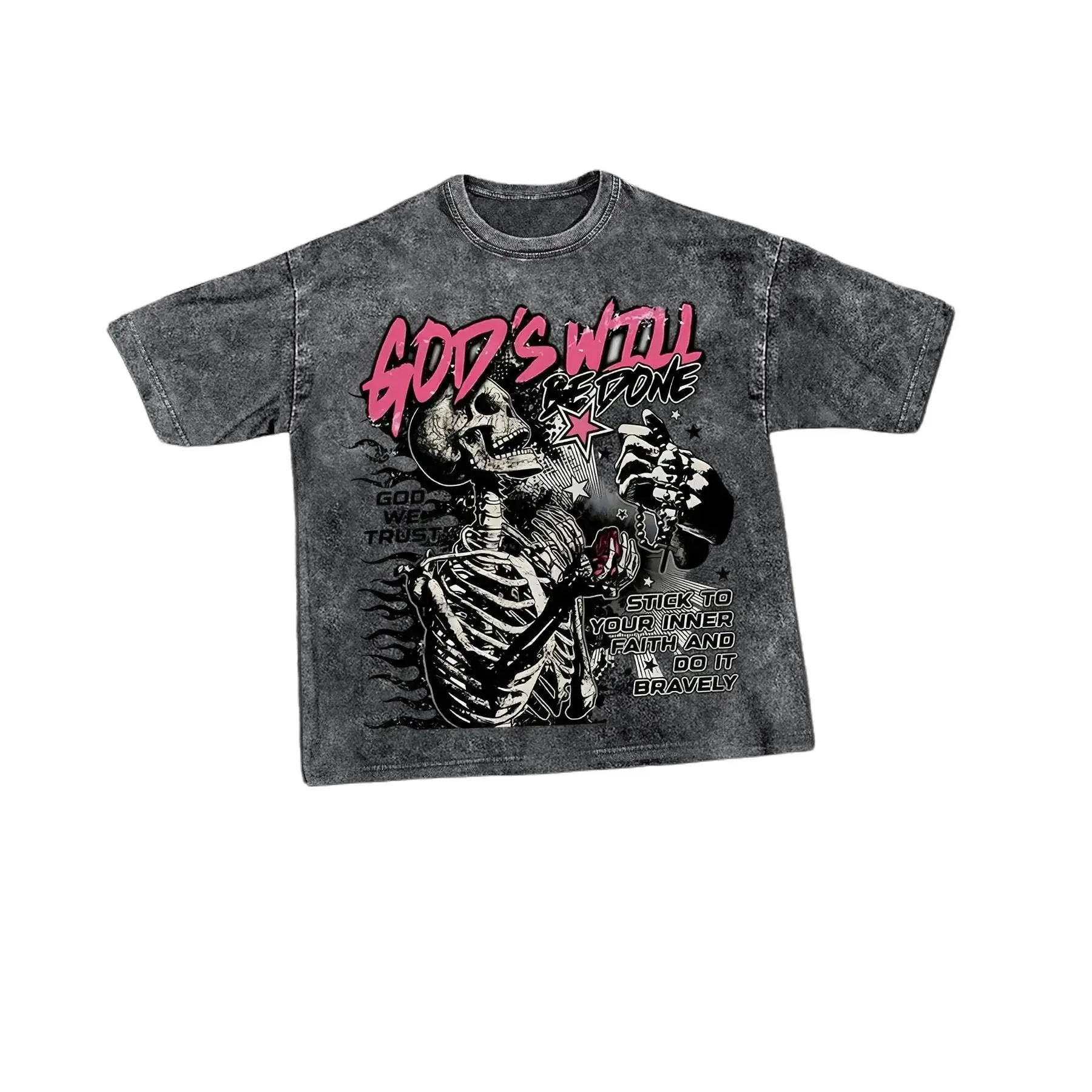 Men's Fashion Cotton Vintage Snow Wash Short-Sleeve T-shirt – Trendy streetwear Y2K millennial style with unique graphic print. Skin-friendly and comfy, available in multiple colors.Ideal for surfing, parties and dates. Perfect gift for brothers and sons.