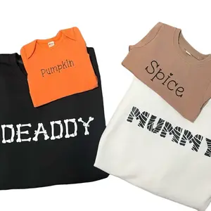 Family Matching Fall Halloween Tops - Pumpkin Spice Design for Dad Mom Kids Matching Outfits Womenswear Clothes
