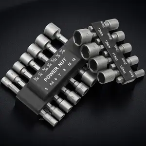 Electrical Tool Accessories Set 14-Piece Hex Nut Driver Quick-Change Kit, Compatible with Hand Drills Screwdrivers Home Repair DIY Essential, High Quality Hardware