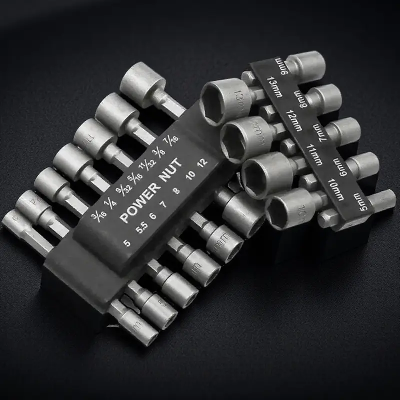 6-Piece Quick-Change Hex Nut Driver Bit Set for Drill & Screwdriver - Durable DIY Home Repair Hardware Accessories to Boost Efficiency Screwdriver Bits Set