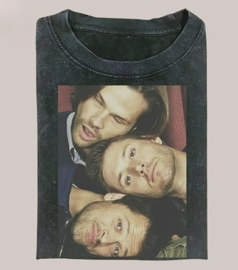 Supernatural Vintage T-Shirt, Sam Dean Castiel Graphic Tee, 90s Style Shirt, TV Show Fan Gift, Funny Movie Tee Gift For Boyfriend Menswear Top Streetwear
