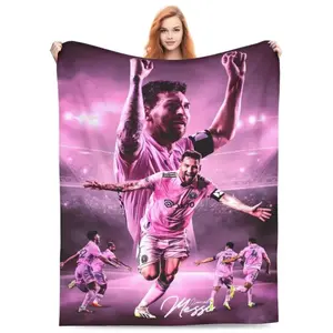 Messi Soccer Gift Fleece Throw Blanket Anti Pilling Flannel Soft Micro Blanket Ultra Warm Cozy Lightweight Throw Perfect For Chair Bedroom Living Room Sofa Bed Outdoor Travel Gift Birthday Christmas For Soccer Fans Men Boys Teens