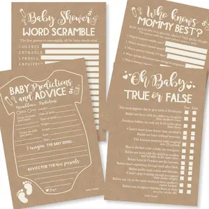 40 Baby Shower Games for Guests – Predictions & Advice Cards, Word Scramble, Who Knows Mommy Best – Different Themes for Boys & Girls
