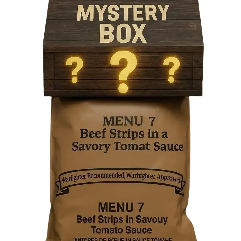 Military MRE Single Meal Random Flavor Mystery box Camping Survival Hiking Survival meal Rice Salt Porridge Sugar