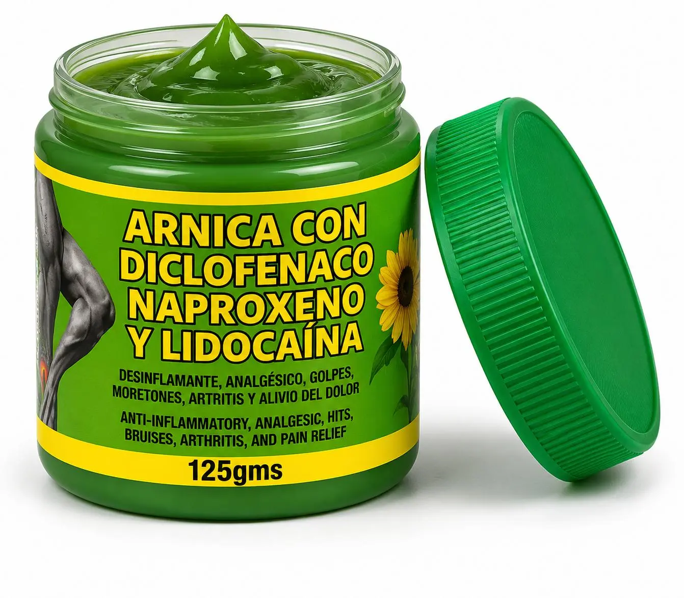 Arnica Pomada Muscular 125g - Herbal Massage Balm for Pain, Bruise, and Arthritis Relief - Non-Greasy Healing Therapy Formula, Arnica Blend, Bruise Aid, Healthcare, All Skin