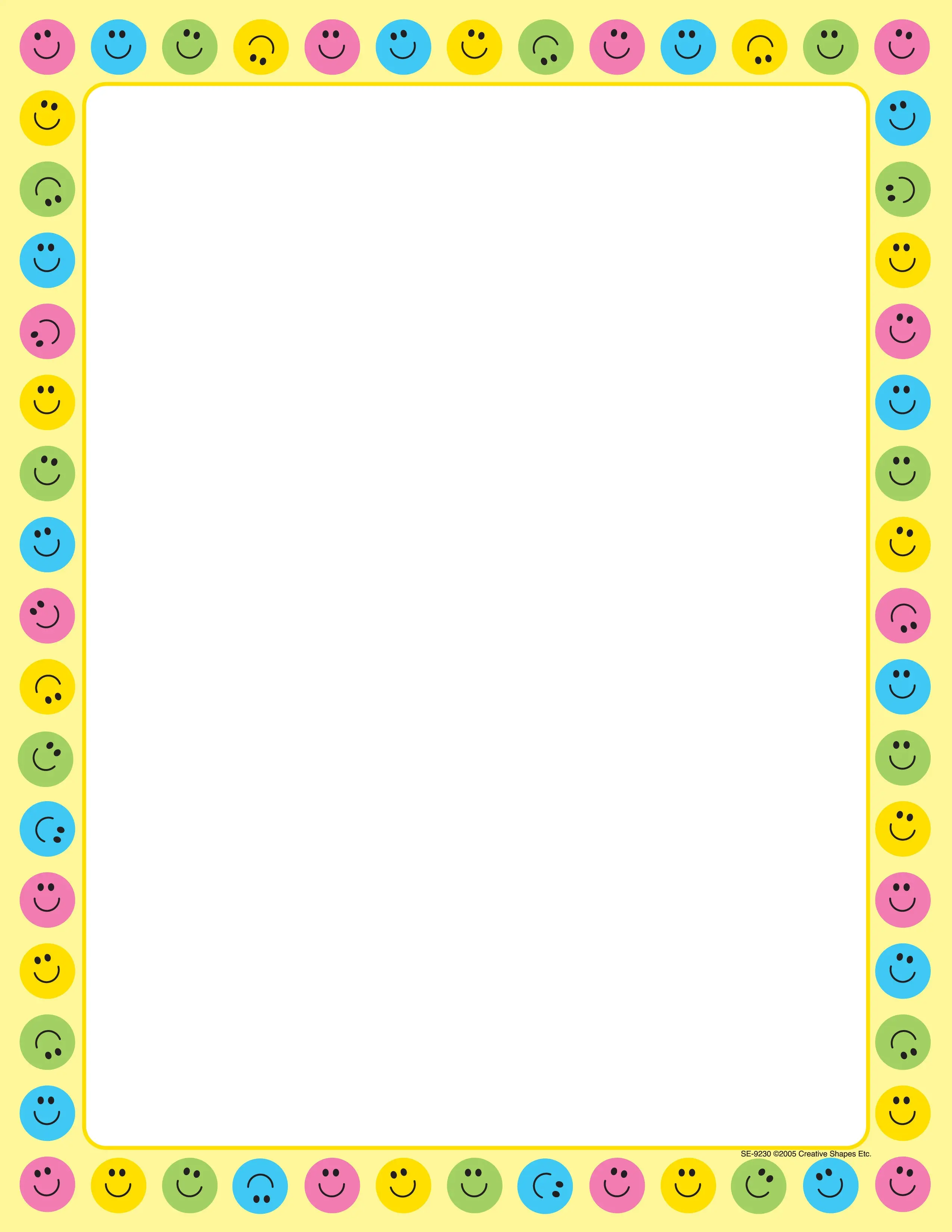 SHAPES ETC. Designer Stationery Paper - Smile, 50-Sheet Package
