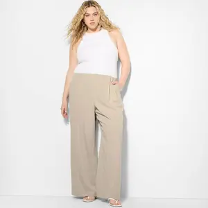Women's Linen Trousers - Wild Fable Beige 0