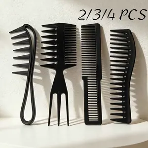 Wide-Tooth Shark Comb for Curly and Thick Hair, Large Tooth Detangling Texture Comb for Wet, Wavy and Natural Hair, Professional Hair Styling Tool for Salon, Barber and Daily Use