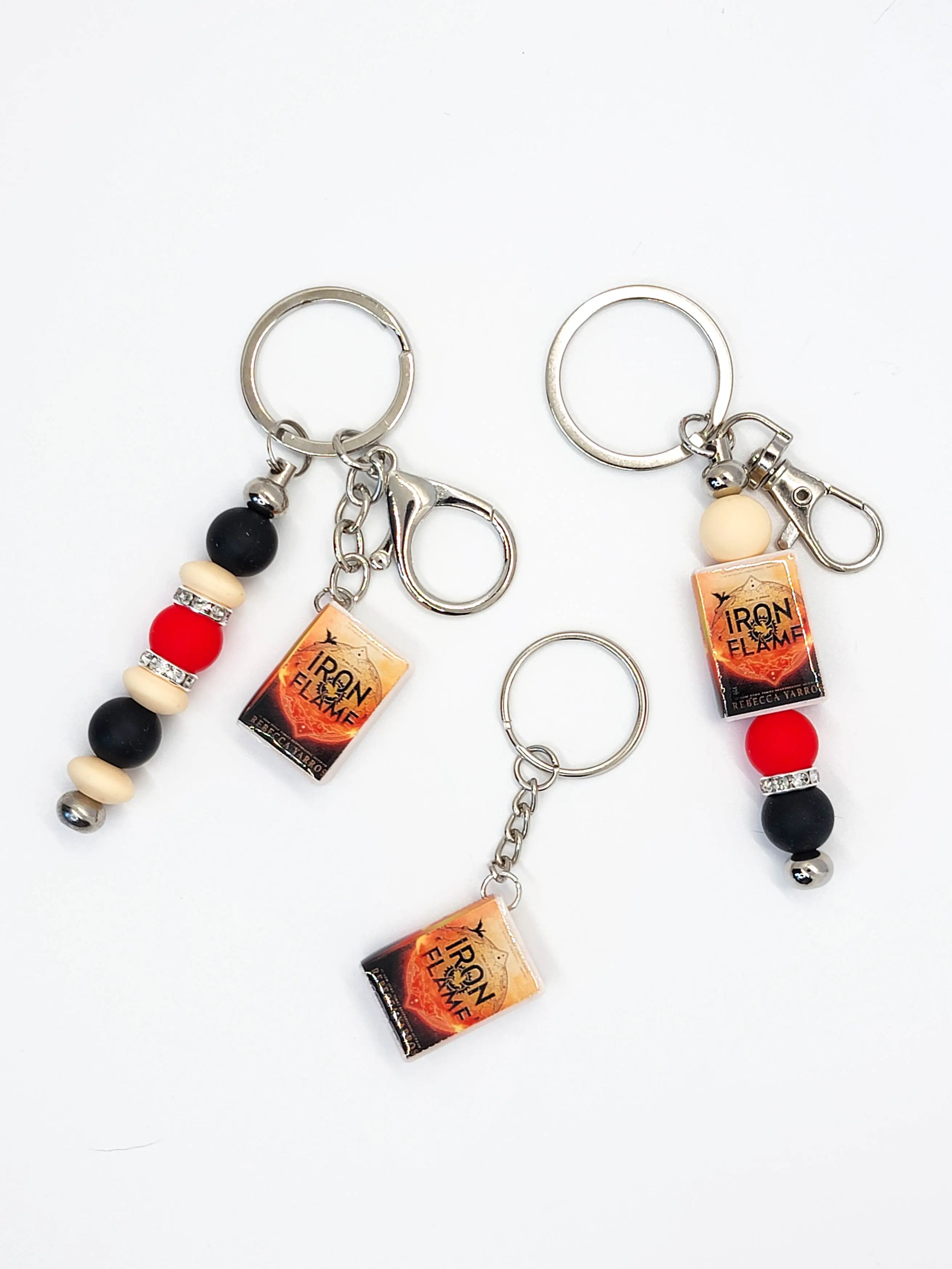 Iron Flame Mini Book Keychain Fourth Wing Series Merch Rebecca Yarros Fan Gift Bookish Accessory for Readers Lobster Clasp Handcrafted Resin Lightweight Fantasy Lover Gift