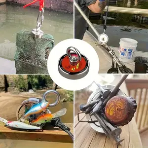 Force Fishing Magnet Set with Rope, 1 Piece, 1.90 Inches Diameter, Ideal for River and Magnetic Applications, Random Style, Fishing Tackle, Fishing Tools