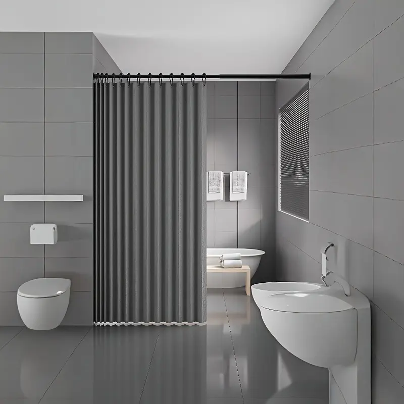 Magnetic Attraction Pleated Folding Shower Curtain Door Curtain 1 Shower Curtain Set Count Door Curtain with Telescopic Curtain Rod,Household Installation athroom Curtain for Closet Bedroom Living Room Household items Bathroom supplies