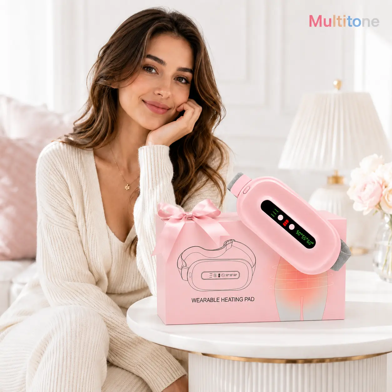 2026 New Cordless Menstrual Heating Pad — Rechargeable Heating Belt with 3 Heat Settings & Multiple Massage Modes for Abdominal Relaxation and Everyday Comfort, Gift for Women