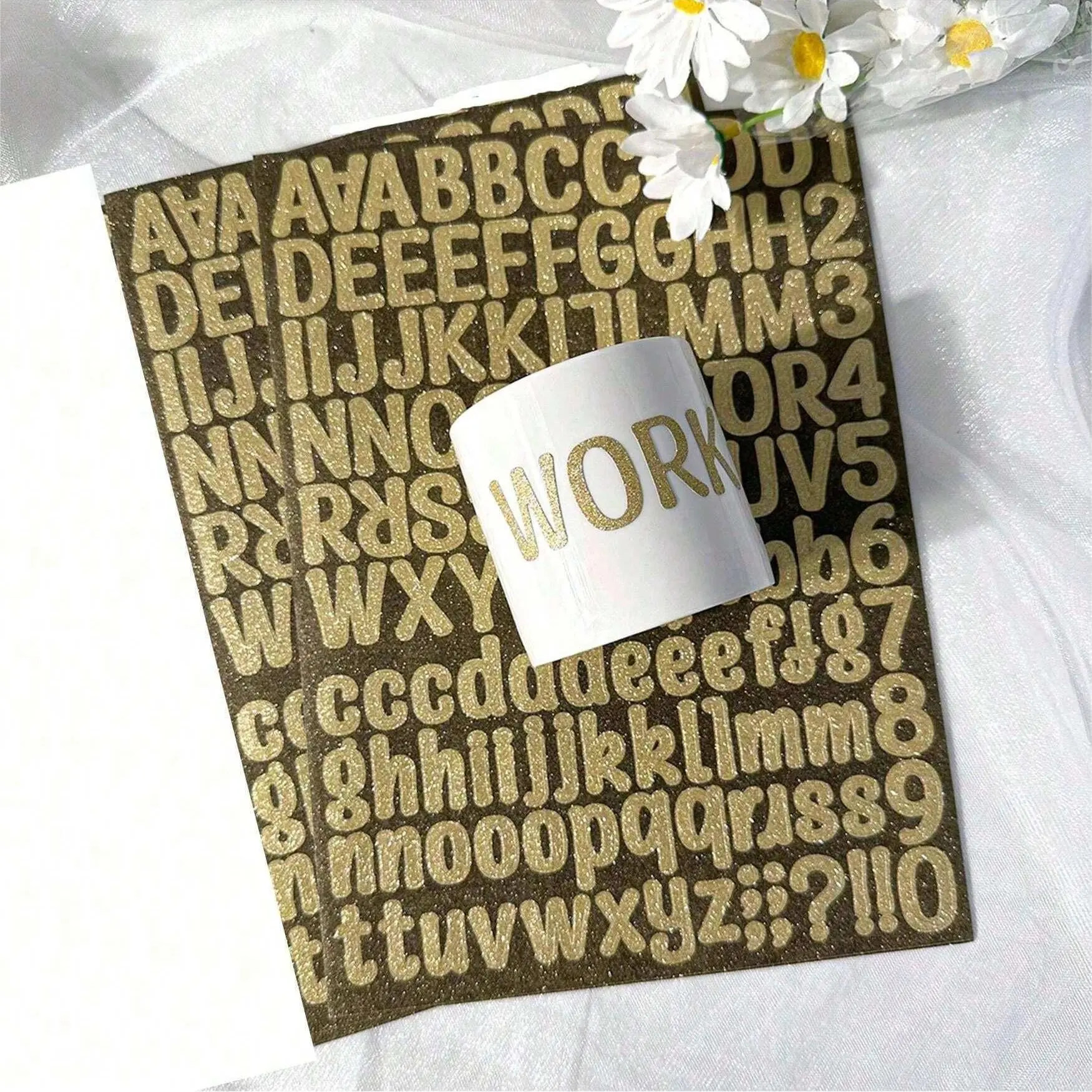 4 shiny letter and number symbol decorative stickers, Diy Art Stickers, Customizable Alphabet Stickers for Diy name customization, letter combinations, simple multi-purpose stickers for home Diy handicrafts, and gift wrapping