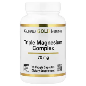 California Gold Nutrition Triple Magnesium Complex, 70 mg , 90 Veggie Capsules