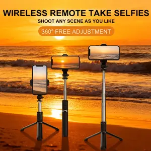 40-inch smartphone  Rotatable selfie stick equipped with a wireless remote control, an upgraded stable phone tripod, a technological accessory suitable for iPhone 17/16/15/14/13 and mobile devices, and a must-have cool gadget for travel photography