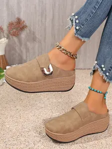 Women's Fashion Thick Sole Elegant Shoes, New Comfortable Sandals, Slip-On Design, Stylish Footwear for Everyday Wear