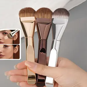 New style tongue-shaped foundation brush, ultra-thin seamless base makeup, flat head foundation brush, irregular fan-shaped makeup tool.