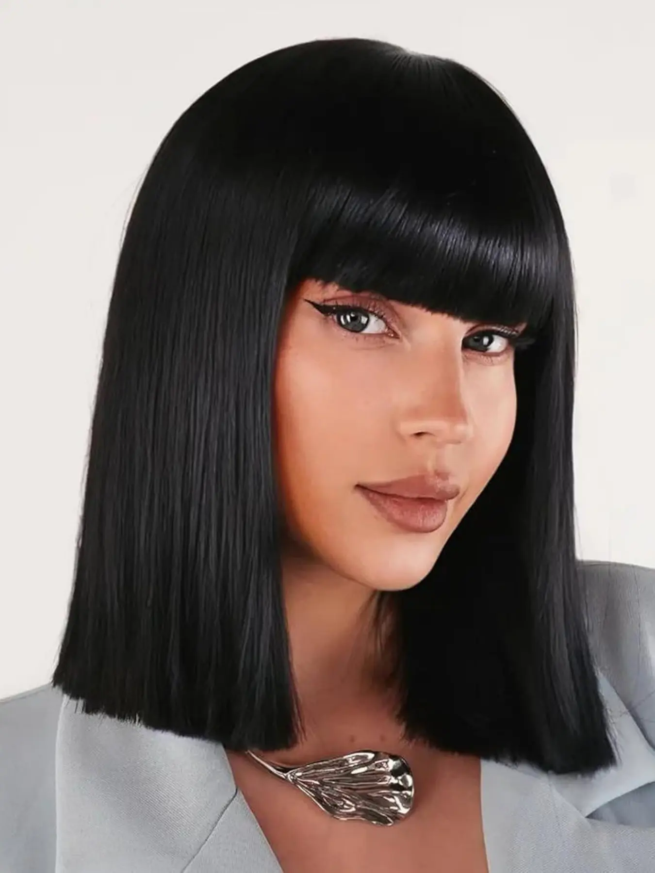12 Inch Straight Lace Front Synthetic Wig with Bangs, Heat Resistant, Glueless Candice 24 Ginger Straight Lace Front Wig - Honey Blond Heat  main image 3