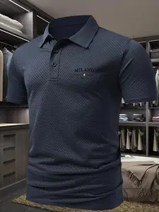 Men's Regular Fit Contrast Trim Short Sleeve Polo Shirt, Golf T Shirts, Casual Breathable Comfortable Collared Top for Summer, Fashion Men's Clothes for Daily Wear, Shortsleeve Menswear