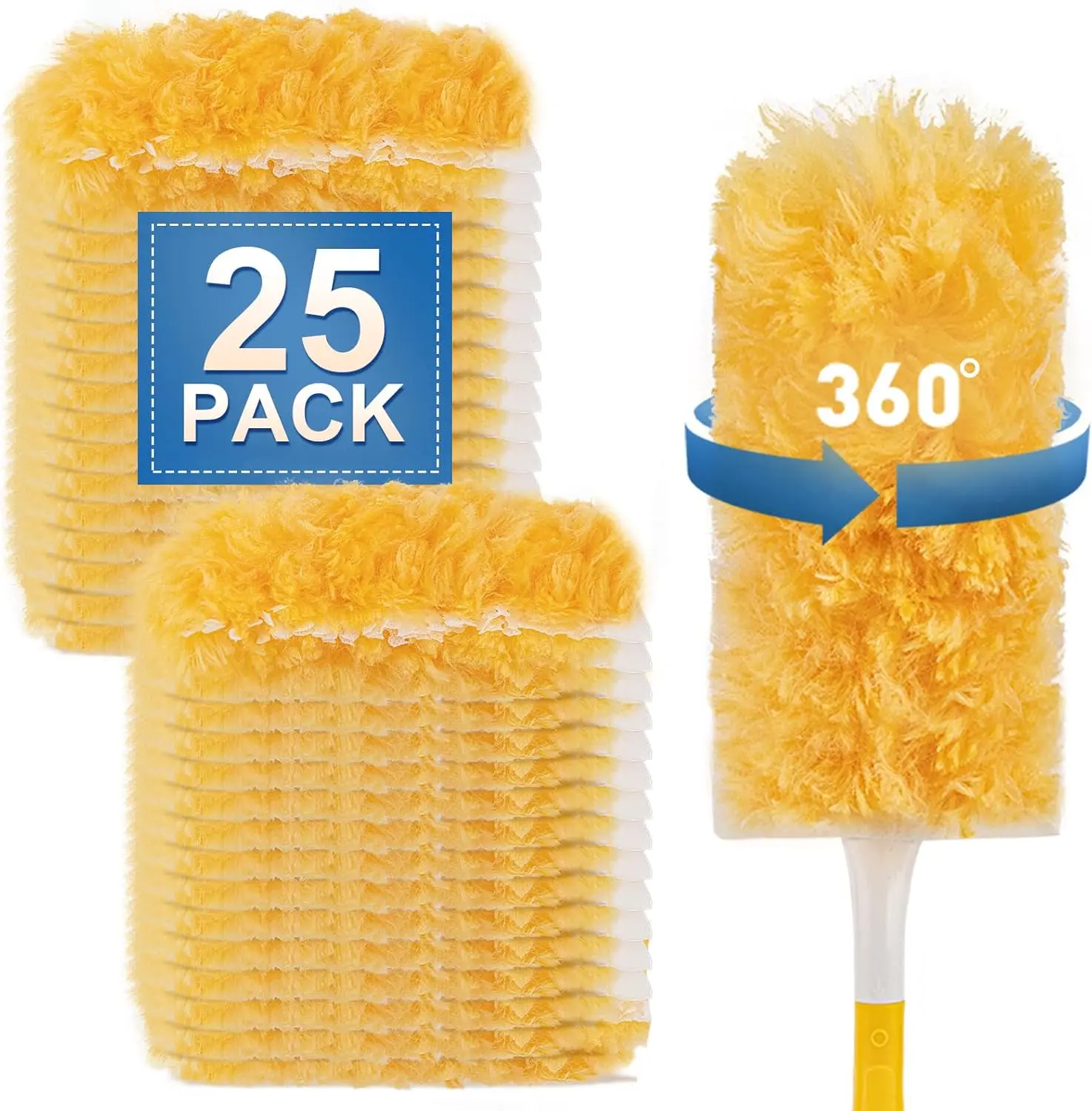 Heavy Duty Duster Refills – 25PCS Unscented Disposable Dusting Pads for Furniture, Blinds & Ceiling Fans