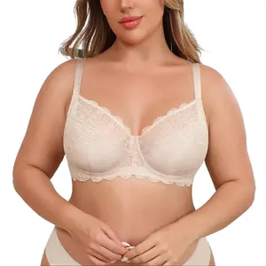 Lace Bras for Women Full Coverage Lifting Underwire Everyday Bra for Large Bust