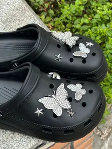 10pcs DIY Shoe Decoration Charms, Crystal Diamond Pearl Chain, Detachable Shoe Accessories, Fashionable Girl Decorations, Birthday Gift