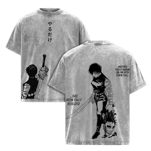 Maki Zenin Jujutsu Kaisen T-Shirt – Vintage Washed Oversized Anime Graphic Tee in Dark Minimal Manga Style, Heavy Cotton Streetwear Unisex Fit