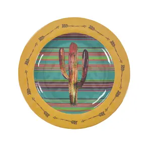 Cactus Melamine Dinner Plate Sets, Set of 4