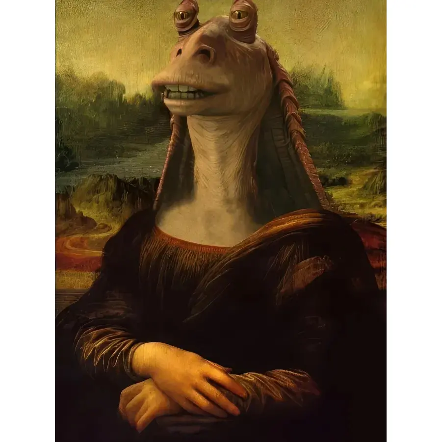 Mona Meesa Viral Meme Canvas Wall Art - Artistic Movie Parody Poster Print, Cursed Image House Decor, Quirky Gag Gift for College Dorms, Room Accessories Decoration