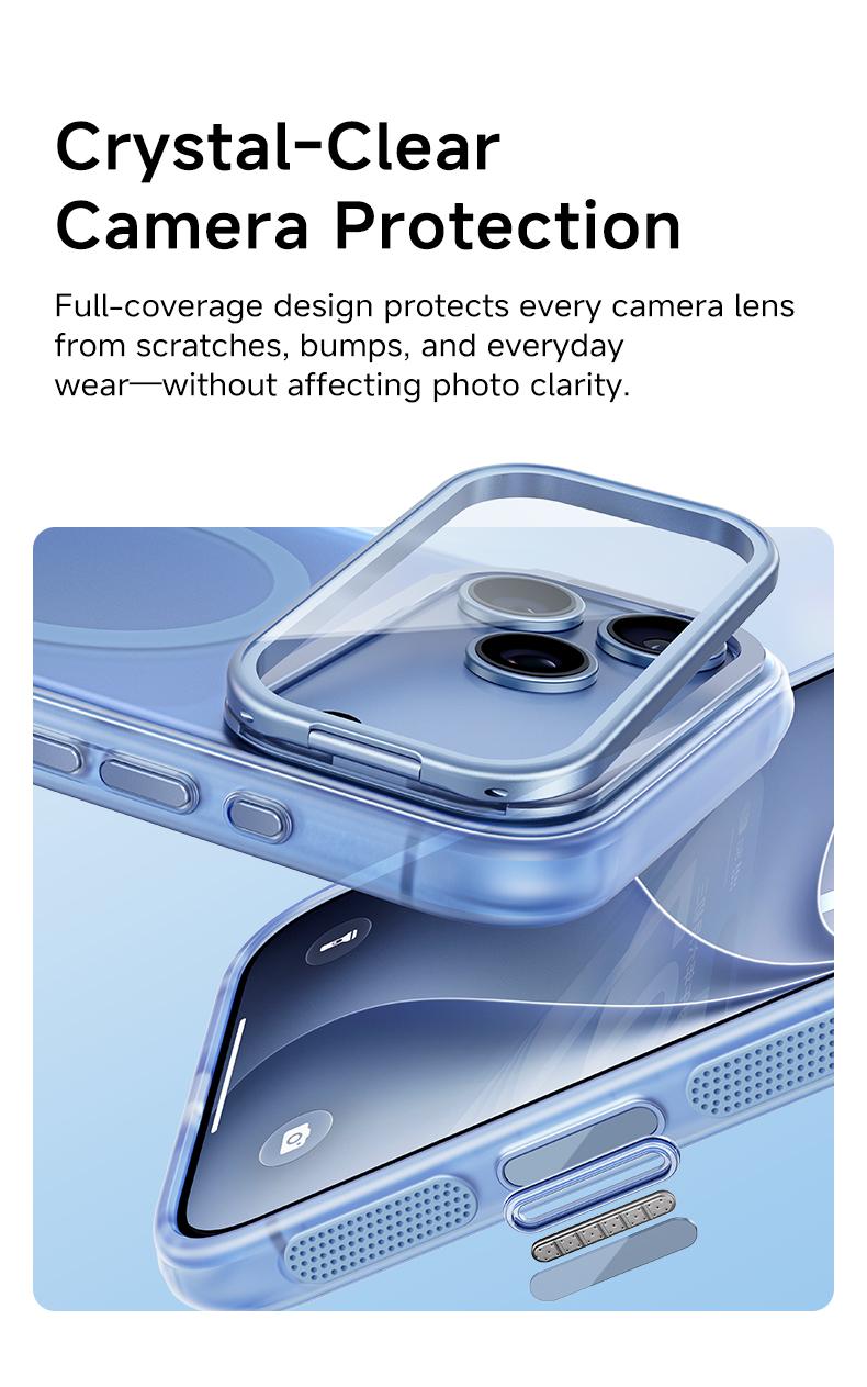 MAGIC JOHN Case for iPhone 17 Pro Max, Magnetic Case with Comfortable Non-Slip Grip, 180° Multi-Angle Camera Stand, MagSafe Compatible, Full Camera Lens & Camera Control Protection