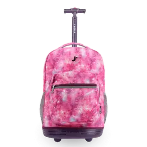 Sunrise Rolling Backpack (18 Inch) in Purple Galaxy Carry On Durable