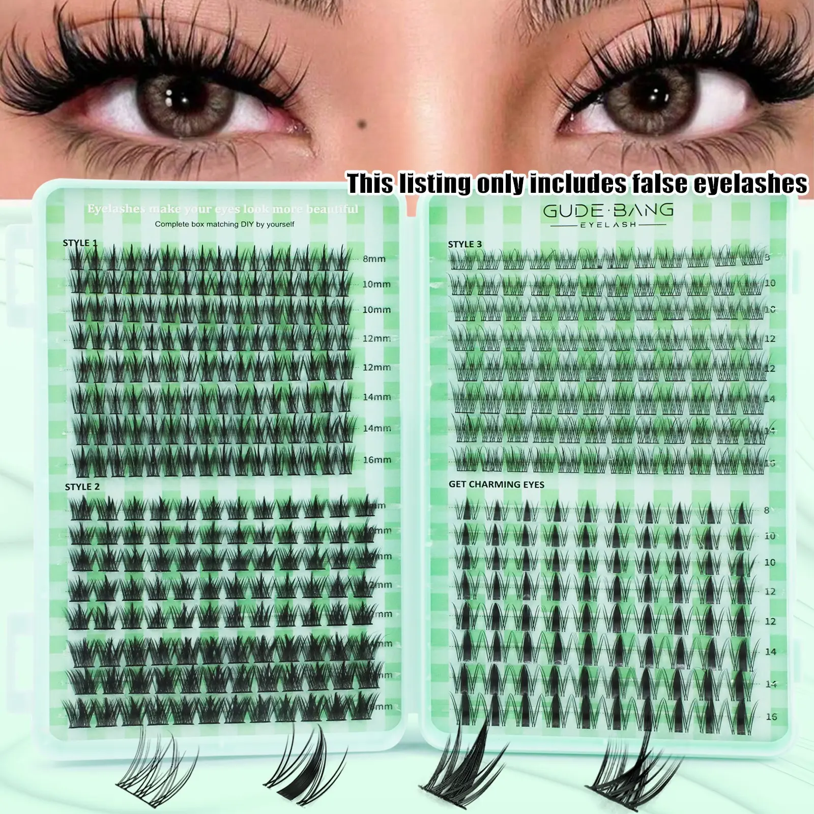 Angel False Eyelashes, High Capacity, D Curl, Fluffy Style, DIY Lash Extensions, Perfect for Daily Use, Parties, Travel, Gifts, DIY Lash Set