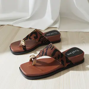 2026 New Ladies' Slippers, Platform Toe Ring Sandals, Fabric Upper with EVA Sole, Anti-slip & Durable, for Indoor, Outdoor, Vacation, Standard Fit, Women Shoesaa