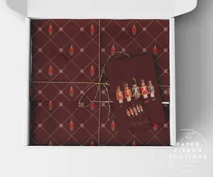 Burgundy Christmas Wrapping Paper with Nutcracker Soldiers & Diamond Pattern  Vintage Holiday Gift Wrap  Matte or Glossy Roll