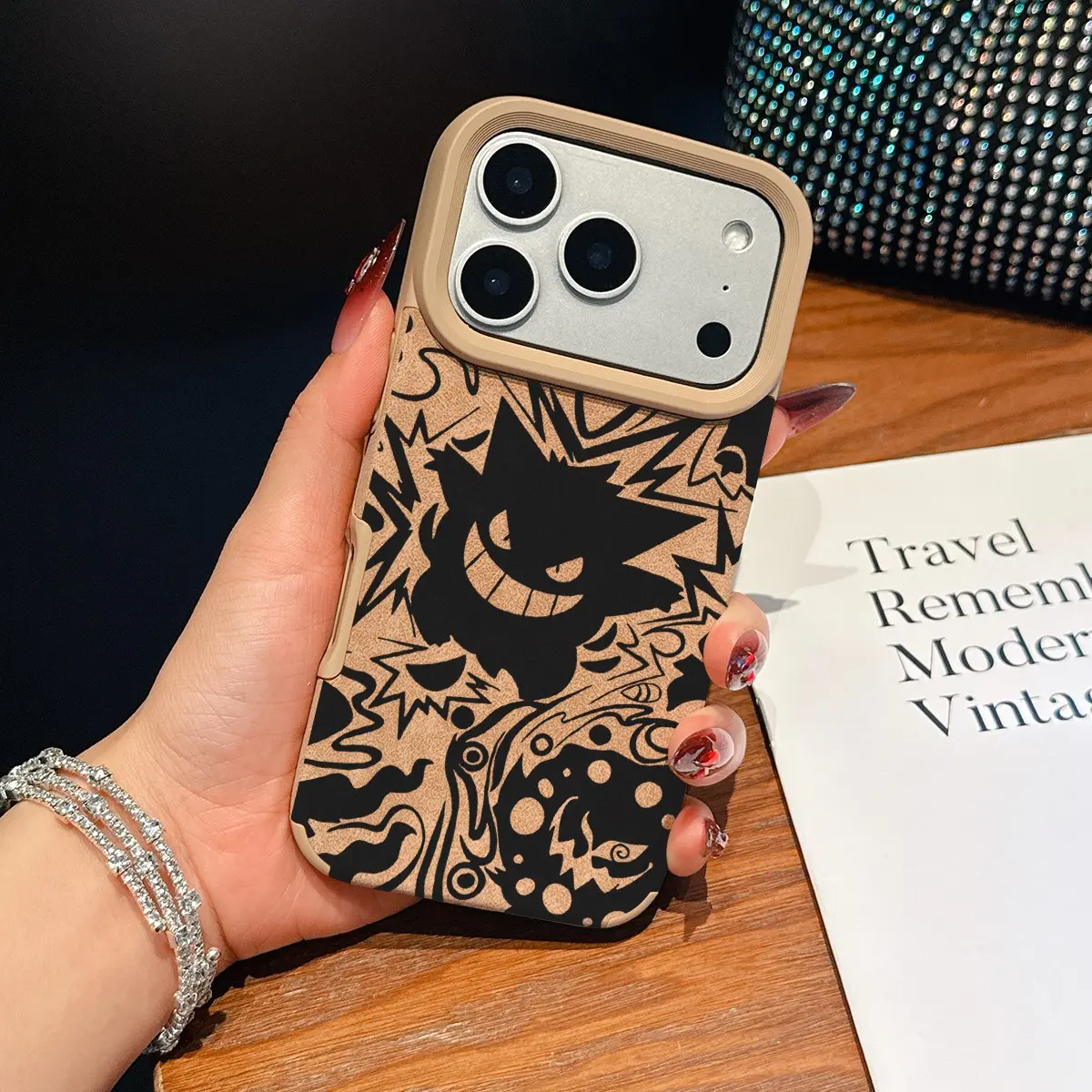 1 cool phone case, anti drop Shockproof protection large hole suede iPhone phone protective case, suitable for iPhone 17 Pro Max, compatible with iPhone 17-11 series/pro max/plus/air