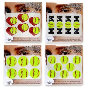 Softball Gameday Glitter Tattoo Stickers in Various Styles