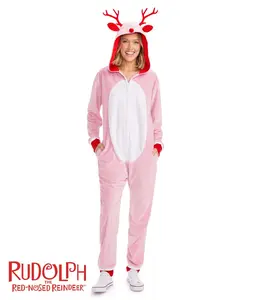 Women's Pink Rudolph Jumpsuit