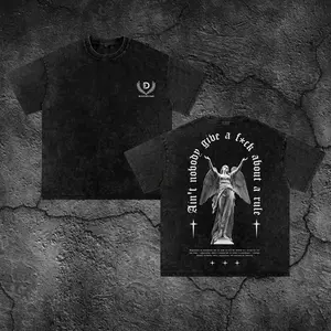 Men's Oversized Washed Cotton T-Shirt, Motivational Graphic Print Tee for Gym Training, Workout Pump Cover and Streetwear