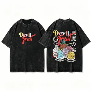 Devil Fruit One Piece, Vintage Manga Graphic Shirt, Oversized Streetwear, Fashionable Street Style, Unisex