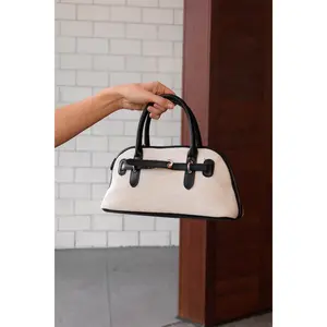 Amelia Ivory & Black Shoulder Purse