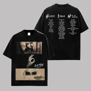 Vintage Iceman Habibti Maid Of Honour Graphic Tee, Retro Frozen Glove Tracklist Music Cotton T-Shirt, Two Sided Oversized Washed Streetwear Shirt, Y2K Hip Hop Rap Fan Gift Tee for Men Women and Music Collectors